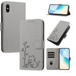 Custodia per telefono in ecopelle con fibbia a forma di albero e gatto YX0014, con cordino., For iPhone XS Max, For iPhone 8 Plus / 7 Plus