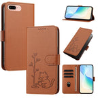 Custodia per telefono in ecopelle con fibbia a forma di albero e gatto YX0014, con cordino., For iPhone XS Max, For iPhone 8 Plus / 7 Plus