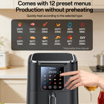 Friggitrice ad aria Yesido EC35 6L 1500W con touch screen e controllo della temperatura NTC., EU Plug, UK Plug