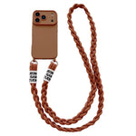 Ampia finestra per la fotocamera, fori integrati per il cordino, custodia per telefono con tracolla intrecciata., For iPhone 17e / 16e, For iPhone 17 Pro Max, For iPhone 17 Pro