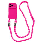 Ampia finestra per la fotocamera, fori integrati per il cordino, custodia per telefono con tracolla intrecciata., For iPhone 17e / 16e, For iPhone 17 Pro Max, For iPhone 17 Pro