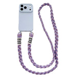 Ampia finestra per la fotocamera, fori integrati per il cordino, custodia per telefono con tracolla intrecciata., For iPhone 17e / 16e, For iPhone 17 Pro Max, For iPhone 17 Pro