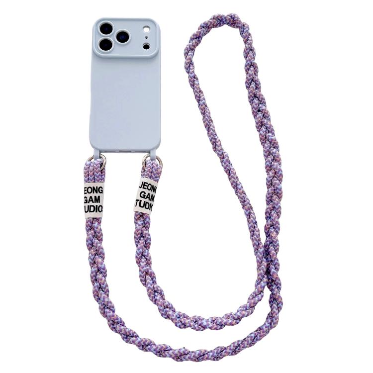 Ampia finestra per la fotocamera, fori integrati per il cordino, custodia per telefono con tracolla intrecciata., For iPhone 17e / 16e, For iPhone 17 Pro Max, For iPhone 17 Pro