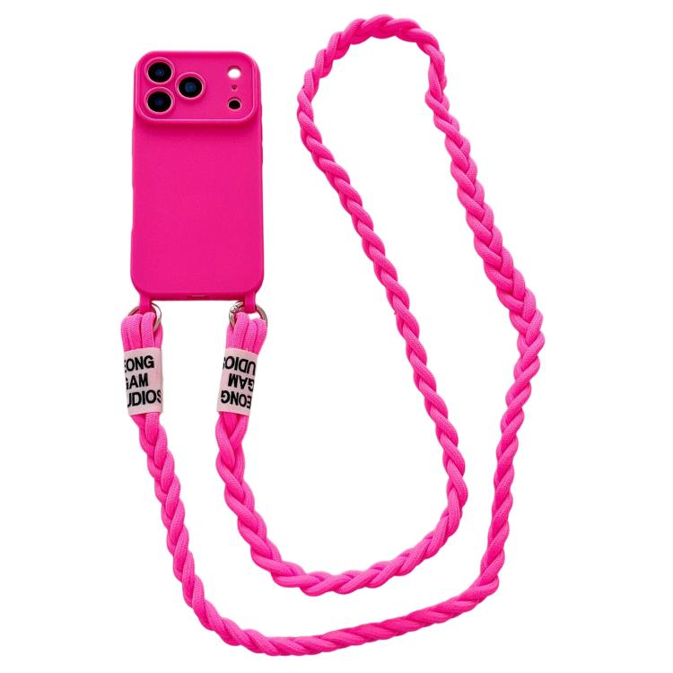 Ampia finestra per la fotocamera, fori integrati per il cordino, custodia per telefono con tracolla intrecciata., For iPhone 17e / 16e, For iPhone 17 Pro Max, For iPhone 17 Pro