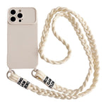 Ampia finestra per la fotocamera, fori integrati per il cordino, custodia per telefono con tracolla intrecciata., For iPhone 17, For iPhone 16 Pro Max, For iPhone 16 Pro