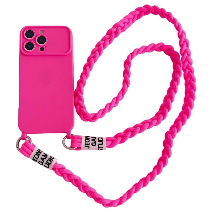 Ampia finestra per la fotocamera, fori integrati per il cordino, custodia per telefono con tracolla intrecciata., For iPhone 17, For iPhone 16 Pro Max, For iPhone 16 Pro