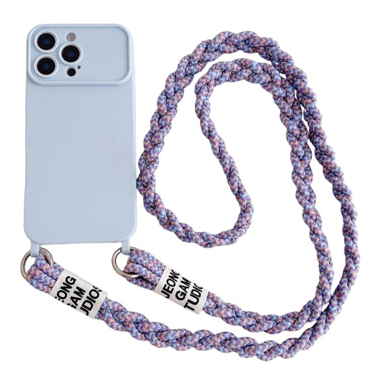 Ampia finestra per la fotocamera, fori integrati per il cordino, custodia per telefono con tracolla intrecciata., For iPhone 17, For iPhone 16 Pro Max, For iPhone 16 Pro