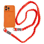 Ampia finestra per la fotocamera, fori integrati per il cordino, custodia per telefono con tracolla intrecciata., For iPhone 17, For iPhone 16 Pro Max, For iPhone 16 Pro