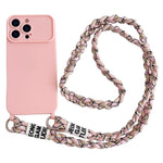 Ampia finestra per la fotocamera, fori integrati per il cordino, custodia per telefono con tracolla intrecciata., For iPhone 17, For iPhone 16 Pro Max, For iPhone 16 Pro