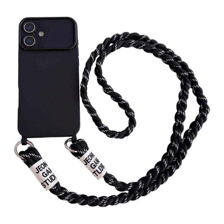 Ampia finestra per la fotocamera, fori integrati per il cordino, custodia per telefono con tracolla intrecciata., For iPhone 16, For iPhone 15 Pro Max, For iPhone 15 Pro