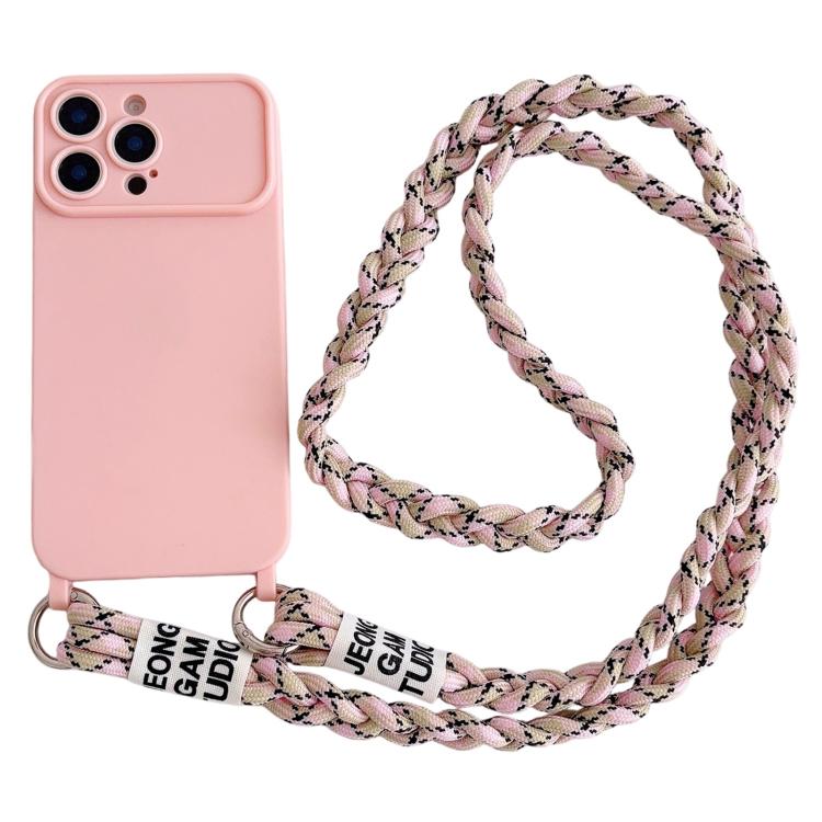 Ampia finestra per la fotocamera, fori integrati per il cordino, custodia per telefono con tracolla intrecciata., For iPhone 14 Pro Max, For iPhone 13 Pro Max, For iPhone 13 Pro