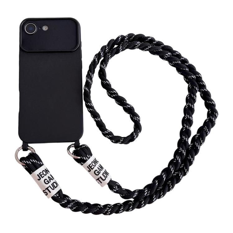 Ampia finestra per la fotocamera, fori integrati per il cordino, custodia per telefono con tracolla intrecciata., For iPhone 17e / 16e, For iPhone 17 Pro Max, For iPhone 17 Pro