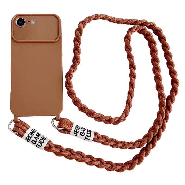 Ampia finestra per la fotocamera, fori integrati per il cordino, custodia per telefono con tracolla intrecciata., For iPhone 17e / 16e, For iPhone 17 Pro Max, For iPhone 17 Pro