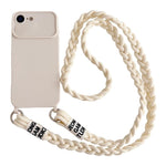 Ampia finestra per la fotocamera, fori integrati per il cordino, custodia per telefono con tracolla intrecciata., For iPhone 17e / 16e, For iPhone 17 Pro Max, For iPhone 17 Pro