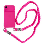 Ampia finestra per la fotocamera, fori integrati per il cordino, custodia per telefono con tracolla intrecciata., For iPhone 17e / 16e, For iPhone 17 Pro Max, For iPhone 17 Pro