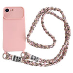 Ampia finestra per la fotocamera, fori integrati per il cordino, custodia per telefono con tracolla intrecciata., For iPhone 17e / 16e, For iPhone 17 Pro Max, For iPhone 17 Pro