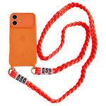 Ampia finestra per la fotocamera, fori integrati per il cordino, custodia per telefono con tracolla intrecciata., For iPhone 17, For iPhone 16 Pro Max, For iPhone 16 Pro