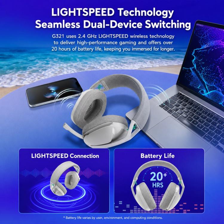 Cuffie da gioco wireless Logitech G321 LIGHTSPEED con microfono