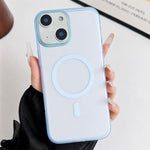 Custodia magnetica per PC con sfumatura effetto nebbia ghiacciata, For iPhone 15, For iPhone 14 Plus, For iPhone 14, For iPhone 14 Pro