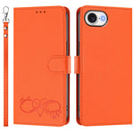 Custodia per telefono in ecopelle con chiusura magnetica e cinturino da polso, con motivo a cuoricini felici., For iPhone 17e / 16e, For iPhone 17 Pro Max