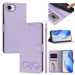 Custodia per telefono in ecopelle con chiusura magnetica e cinturino da polso, con motivo a cuoricini felici., For iPhone 17e / 16e, For iPhone 17 Pro Max