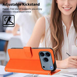 Custodia per telefono in ecopelle con chiusura magnetica e cinturino da polso, con motivo a cuoricini felici., For iPhone 17 Pro, For iPhone 17