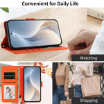 Custodia per telefono in ecopelle con chiusura magnetica e cinturino da polso, con motivo a cuoricini felici., For iPhone 17 Pro, For iPhone 17