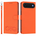 Custodia per telefono in ecopelle con chiusura magnetica e cinturino da polso, con motivo a cuoricini felici., For iPhone Air, For iPhone 16 Pro Max