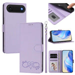 Custodia per telefono in ecopelle con chiusura magnetica e cinturino da polso, con motivo a cuoricini felici., For iPhone Air, For iPhone 16 Pro Max