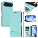Custodia per telefono in ecopelle con chiusura magnetica e cinturino da polso, con motivo a cuoricini felici., For iPhone Air, For iPhone 16 Pro Max