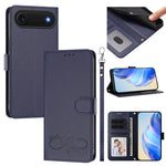 Custodia per telefono in ecopelle con chiusura magnetica e cinturino da polso, con motivo a cuoricini felici., For iPhone Air, For iPhone 16 Pro Max