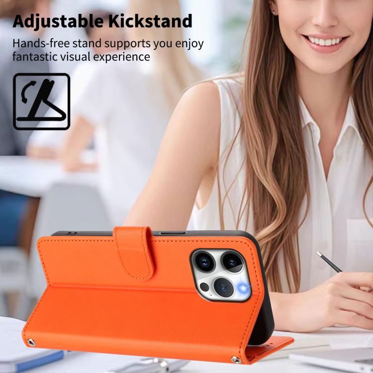 Custodia per telefono in ecopelle con chiusura magnetica e cinturino da polso, con motivo a cuoricini felici., For iPhone 14 Pro Max, For iPhone 13 Pro Max