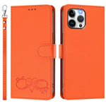 Custodia per telefono in ecopelle con chiusura magnetica e cinturino da polso, con motivo a cuoricini felici., For iPhone 12 Pro Max, For iPhone 11 Pro Max