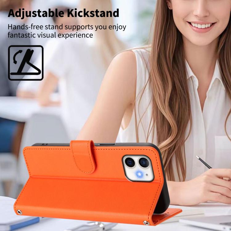 Custodia per telefono in ecopelle con chiusura magnetica e cinturino da polso, con motivo a cuoricini felici., For iPhone 11, For iPhone 11 Pro