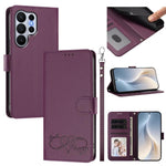 Custodia per telefono in ecopelle con chiusura magnetica e cinturino da polso, con motivo a cuoricini felici., For Galaxy S26 Edge 5G, For Galaxy S26 Ultra 5G