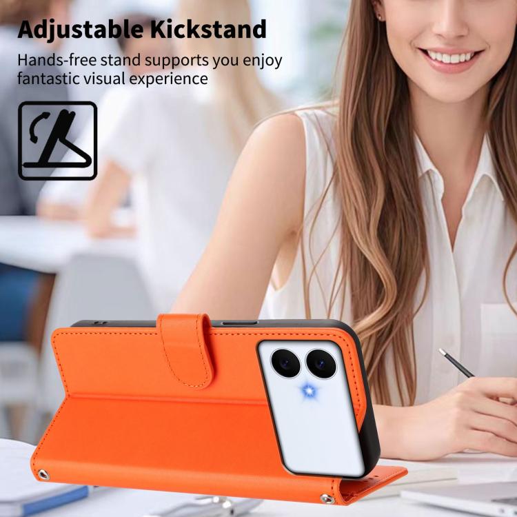 Custodia per telefono in ecopelle con chiusura magnetica e cinturino da polso, con motivo a cuoricini felici., For Galaxy S26 Edge 5G, For Galaxy S26 Ultra 5G