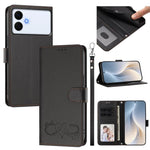 Custodia per telefono in ecopelle con chiusura magnetica e cinturino da polso, con motivo a cuoricini felici., For Galaxy S26 Edge 5G, For Galaxy S26 Ultra 5G