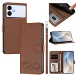 Custodia per telefono in ecopelle con chiusura magnetica e cinturino da polso, con motivo a cuoricini felici., For Galaxy S26 Edge 5G, For Galaxy S26 Ultra 5G