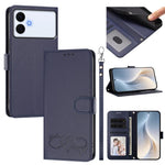 Custodia per telefono in ecopelle con chiusura magnetica e cinturino da polso, con motivo a cuoricini felici., For Galaxy S26 Edge 5G, For Galaxy S26 Ultra 5G
