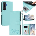 Custodia per telefono in ecopelle con chiusura magnetica e cinturino da polso, con motivo a cuoricini felici., For Galaxy S26 5G, For Galaxy S25 FE 5G