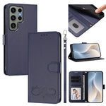 Custodia per telefono in ecopelle con chiusura magnetica e cinturino da polso, con motivo a cuoricini felici., For Galaxy S23 FE 5G, For Galaxy S23 Ultra 5G