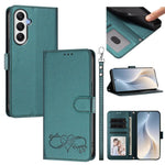 Custodia per telefono in ecopelle con chiusura magnetica e cinturino da polso, con motivo a cuoricini felici., For Galaxy A05s 4G / F14 4G, For Galaxy M35 5G