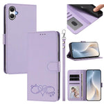 Custodia per telefono in ecopelle con chiusura magnetica e cinturino da polso, con motivo a cuoricini felici., For Galaxy A06 4G / 5G, For Galaxy A56 5G / A36 5G