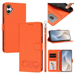 Custodia per telefono in ecopelle con chiusura magnetica e cinturino da polso, con motivo a cuoricini felici., For Galaxy A07 4G / A06 4G / 5G, For Galaxy M56 5G