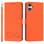 Custodia per telefono in ecopelle con chiusura magnetica e cinturino da polso, con motivo a cuoricini felici., For Galaxy A07 4G / A06 4G / 5G, For Galaxy M56 5G