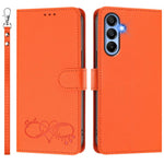 Custodia per telefono in ecopelle con chiusura magnetica e cinturino da polso, con motivo a cuoricini felici., For Galaxy A15 4G / 5G, For Galaxy A55 5G