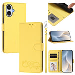 Custodia per telefono in ecopelle con chiusura magnetica e cinturino da polso, con motivo a cuoricini felici., For Galaxy A27 5G, For Galaxy A25e / A25 5G JP