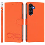 Custodia per telefono in ecopelle con chiusura magnetica e cinturino da polso, con motivo a cuoricini felici., For Galaxy A26 5G, For Galaxy A36 5G