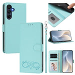 Custodia per telefono in ecopelle con chiusura magnetica e cinturino da polso, con motivo a cuoricini felici., For Galaxy A26 5G, For Galaxy A36 5G