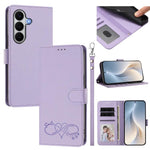 Custodia per telefono in ecopelle con chiusura magnetica e cinturino da polso, con motivo a cuoricini felici., For Galaxy A27 5G, For Galaxy A25e / A25 5G JP